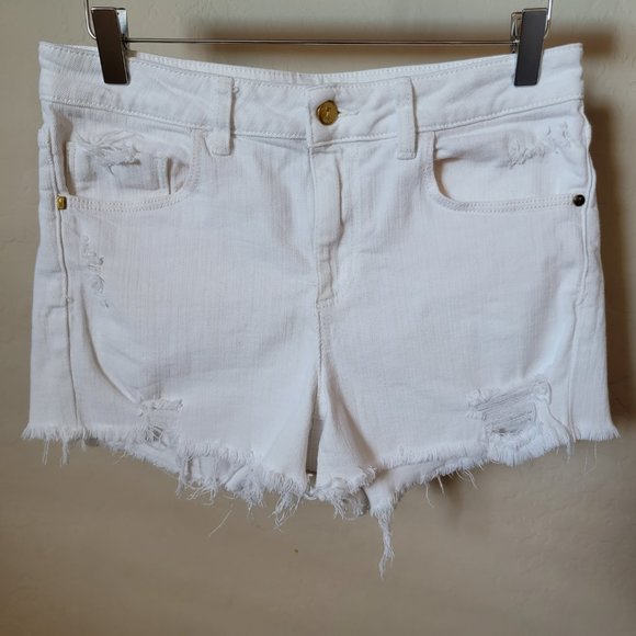 Anthropologie Pilcro and the Letterpress Script Distressed Cutoff Denim Shorts - Picture 2 of 15